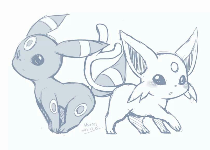 810x580 espeon and umbreon pokemon pokemon umbreon, pokemon eevee - Espeon Drawing