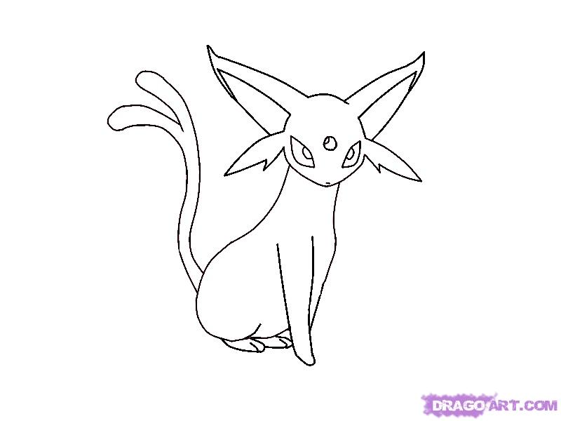 800x600 How To Draw Espeon, Step - Espeon Drawing