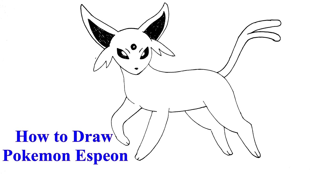 1280x720 How To Draw Espeon From Pokemon Step - Espeon Drawing