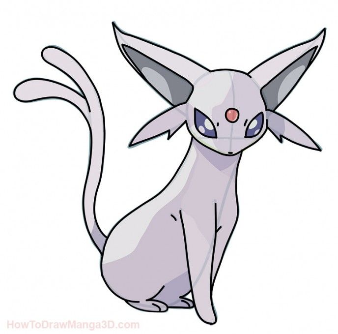 688x679 How To Draw Espeon Pokemon Step - Espeon Drawing