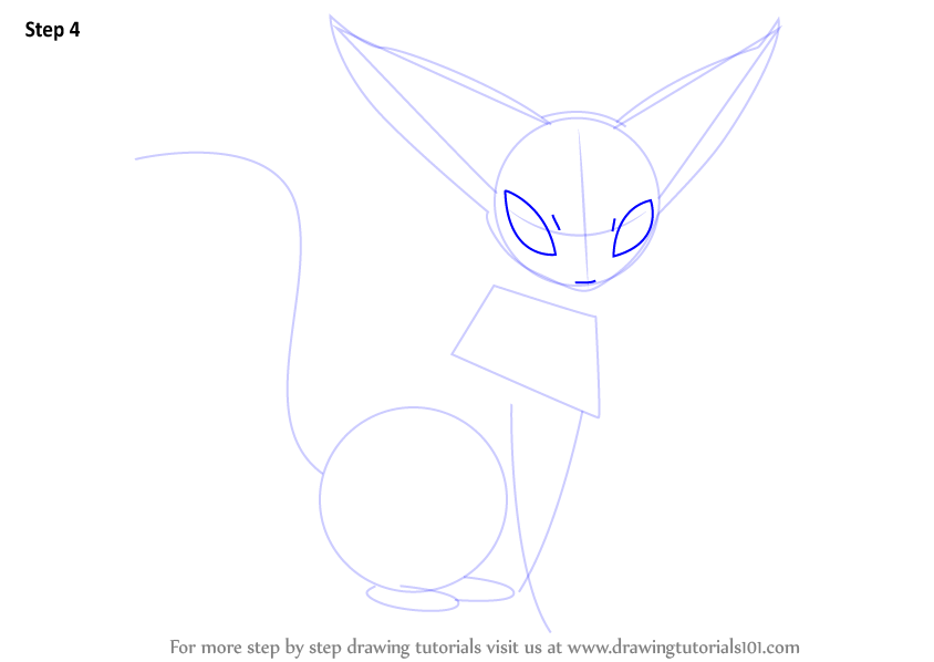 844x598 Learn How To Draw Espeon From Pokemon - Espeon Drawing