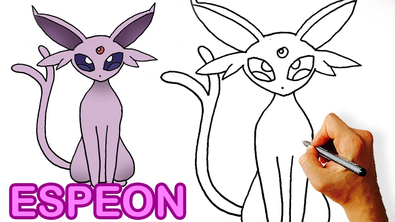 1280x720 Very Easy! How To Draw Espeon From Pokemon For Kids - Espeon Drawing