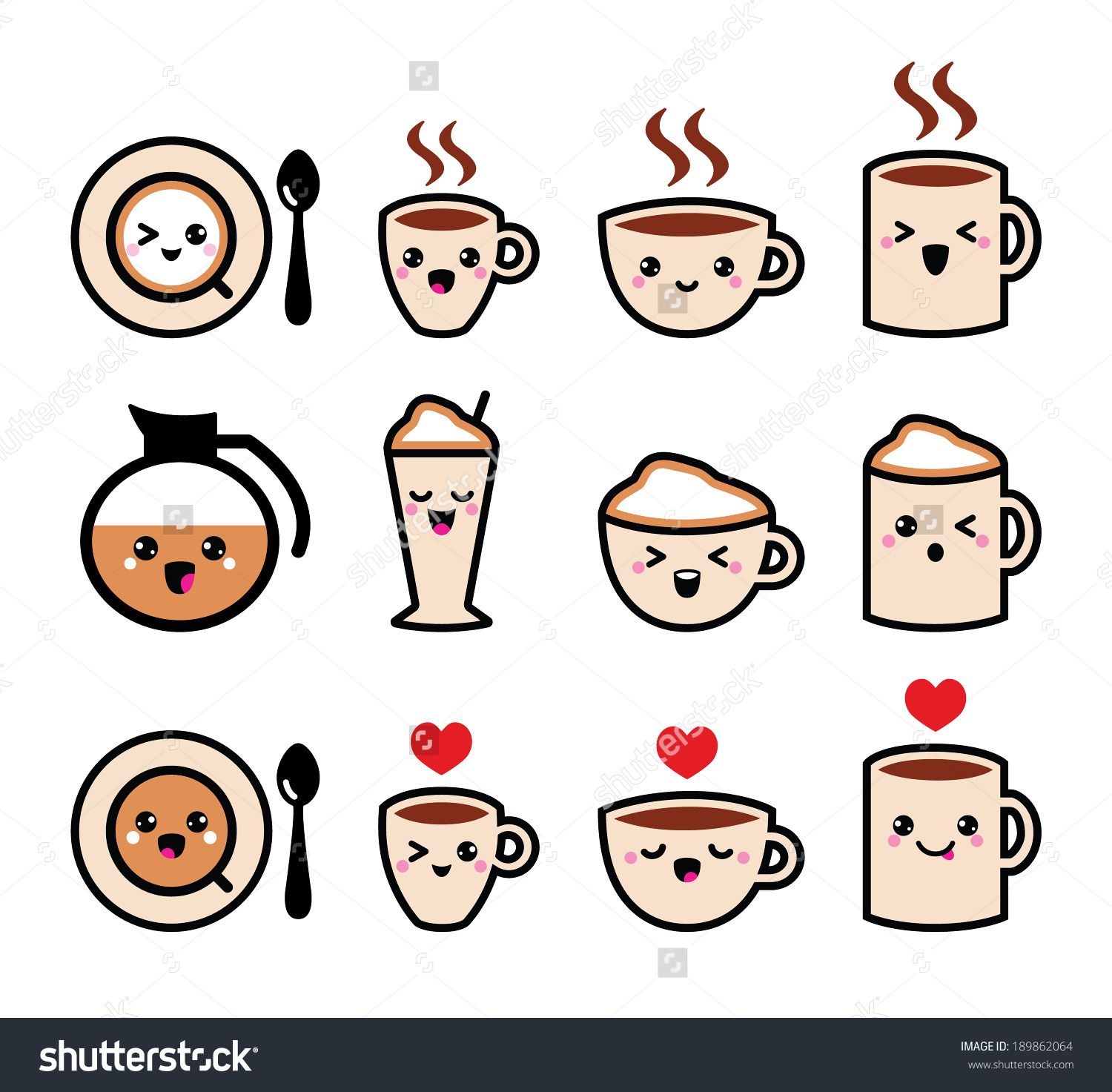 1500x1473 Cute Coffee, Cappuccino And Espresso Kawaii Icon Set - Espresso Drawing
