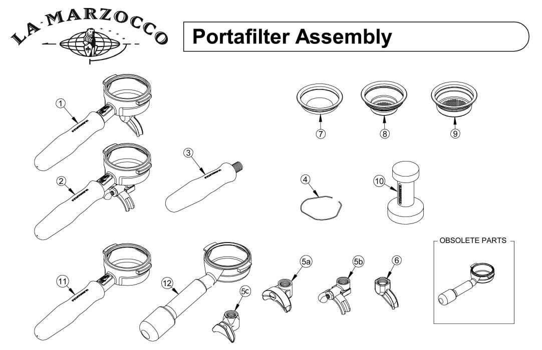 1082x700 Portafilter Assembly - Espresso Drawing