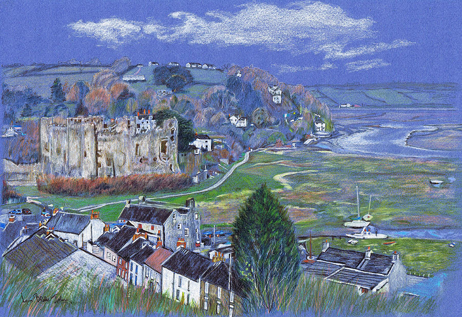 900x617 Laugharne Estuary Drawing - Estuary Drawing