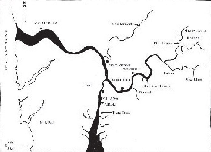 696x504 map of ulhas river estuary, thane creek and the study areas - Estuary Drawing