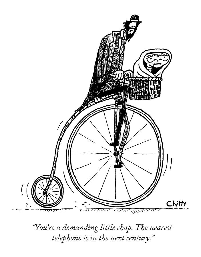 703x900 a man on an old timey bicycle speaks to e t drawing - Et Drawing