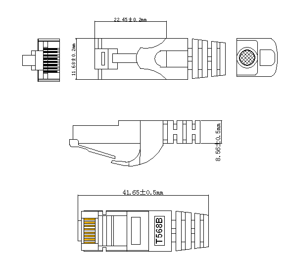 Ethernet разъем чертеж