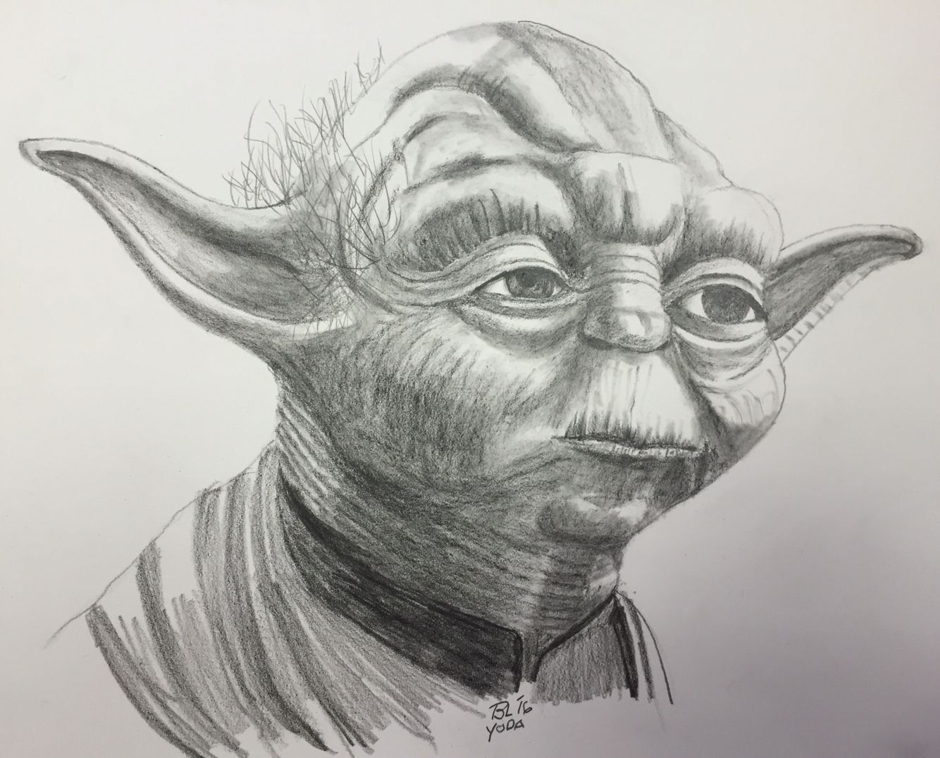 1334x1076 Yoda Pencil Drawing And Yoda Pencil Drawingbarry M Levy At Etsy - Etsy Drawings