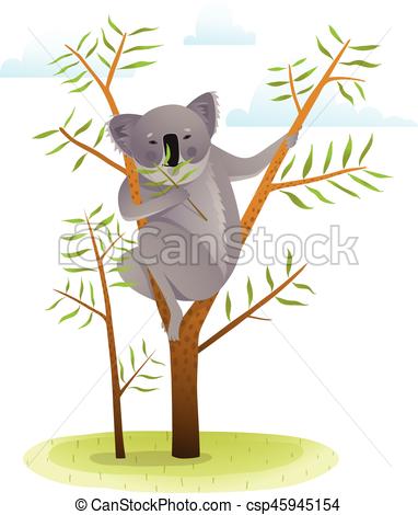 382x470 koala on eucalyptus tree cute koala in na - Eucalyptus Tree Drawing