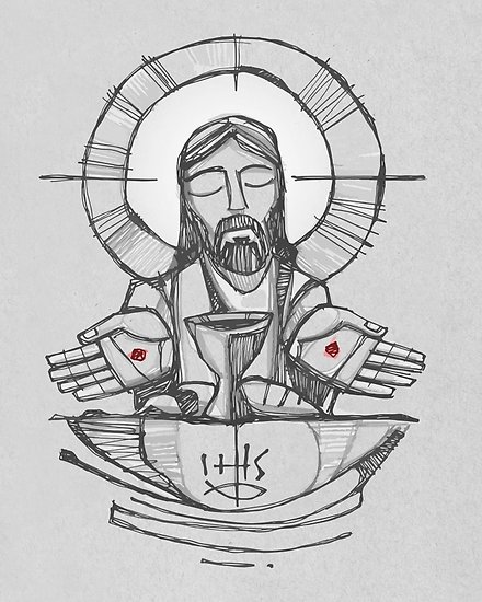 440x550 jesus christ eucharist illustration posters - Eucharist Drawing