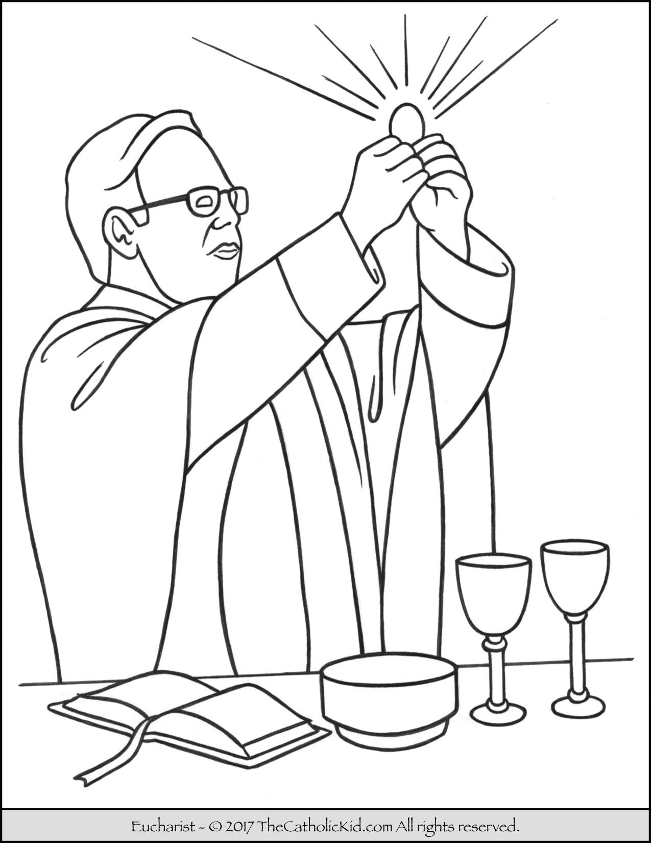 1275x1650 sacrament of holy communion the eucharist coloring - Eucharist Drawing