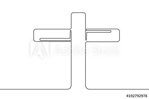 500x334 continuous line art drawing of christian worship cross eucharist - Eucharist Drawing