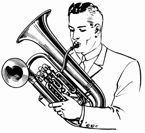 490x450 Euphonium Facts For Kids - Euphonium Drawing
