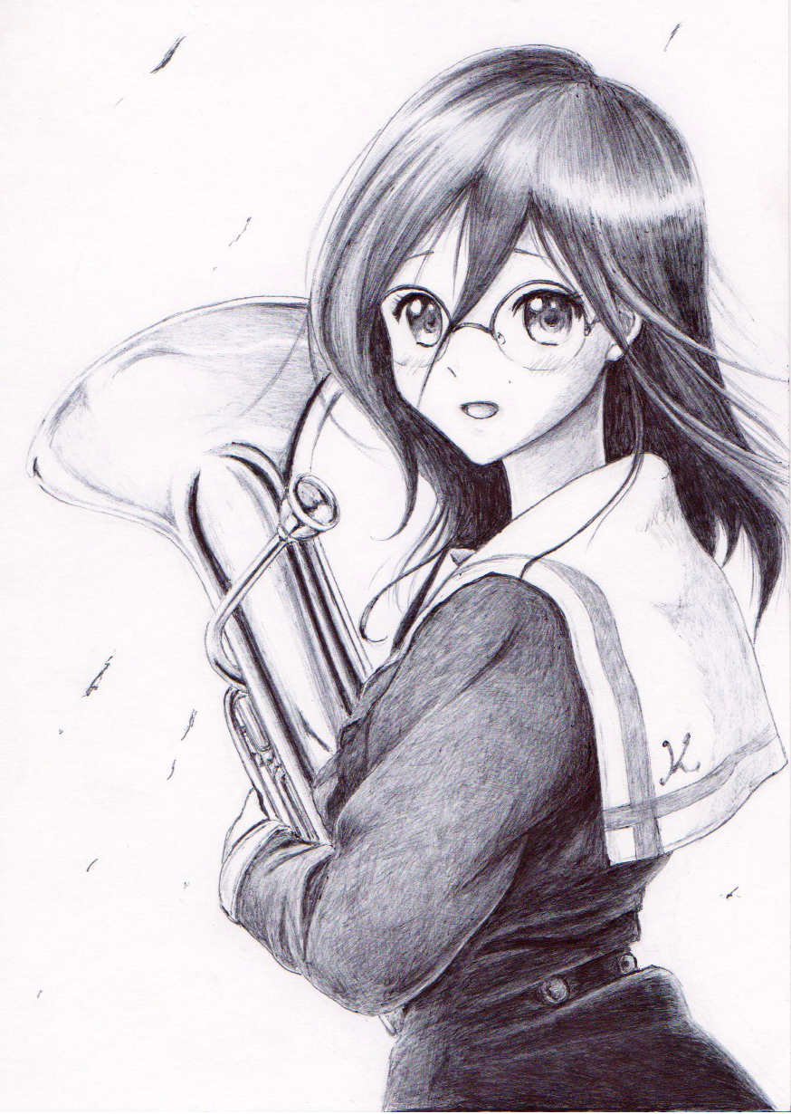 874x1230 Tanaka Asuka - Euphonium Drawing