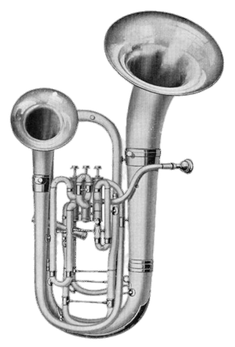 338x500 Double Bell Euphonium Drawing Transparent Png - Euphonium Drawing