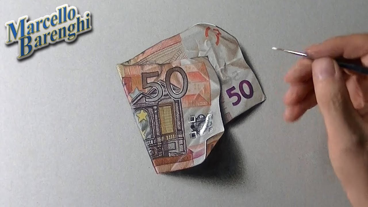 1280x720 freaking realistic drawing of a fifty euro note - Euro Drawing