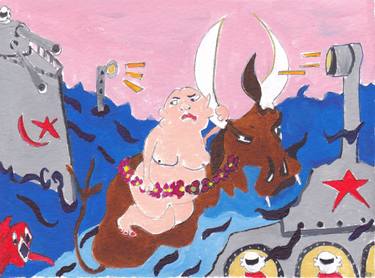 375x278 homage to valentin serov, the rape of europa drawing - Europa Drawing