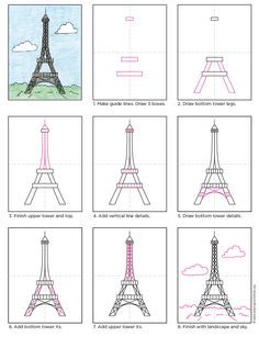 236x307 How To Draw The Eiffel Tower Art Around The World Drawings - Europa Drawing