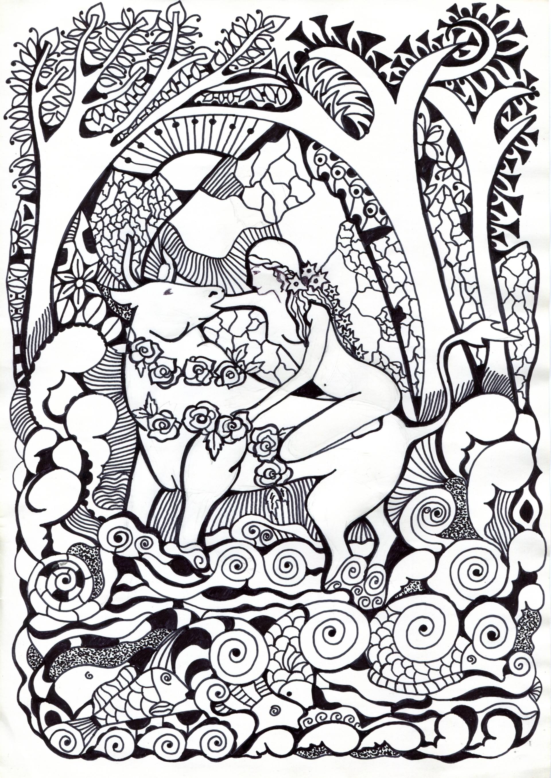 1920x2710 rape of europa drawing - Europa Drawing