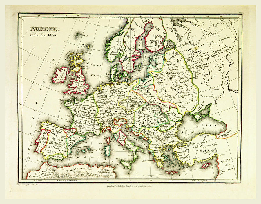 900x702 Europe Map, Century Engraving Drawing - Europe Map Drawing