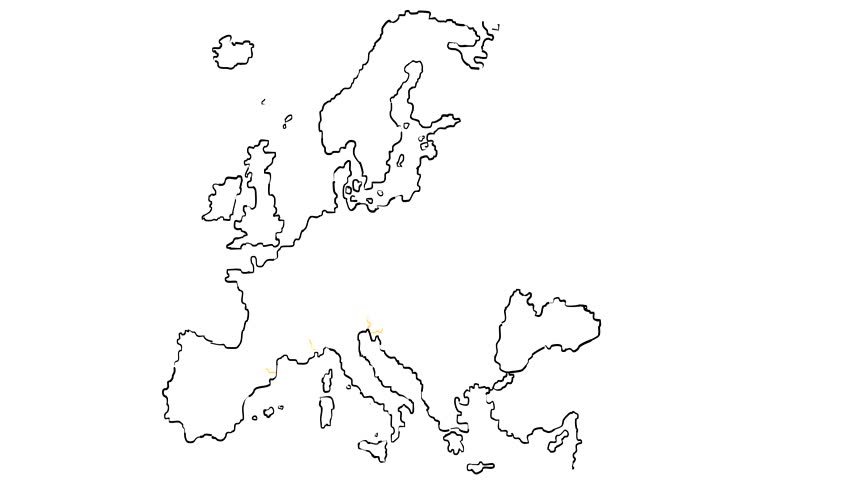 852x480 Europe Map Hand Draw Stock Footage Video - Europe Map Drawing
