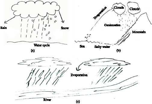 505x345 science students' misconceptions of the water cycle according - Evaporation Drawing