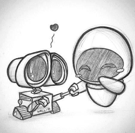 451x442 cute wall e nd eve drawing - Eve Drawing
