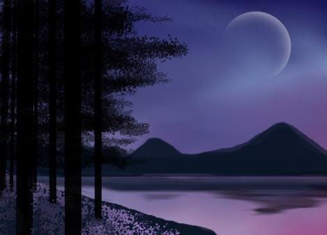 470x338 Evening Scene - Evening Drawing