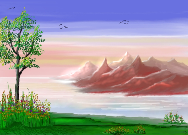 640x460 Its Evening Time - Evening Drawing