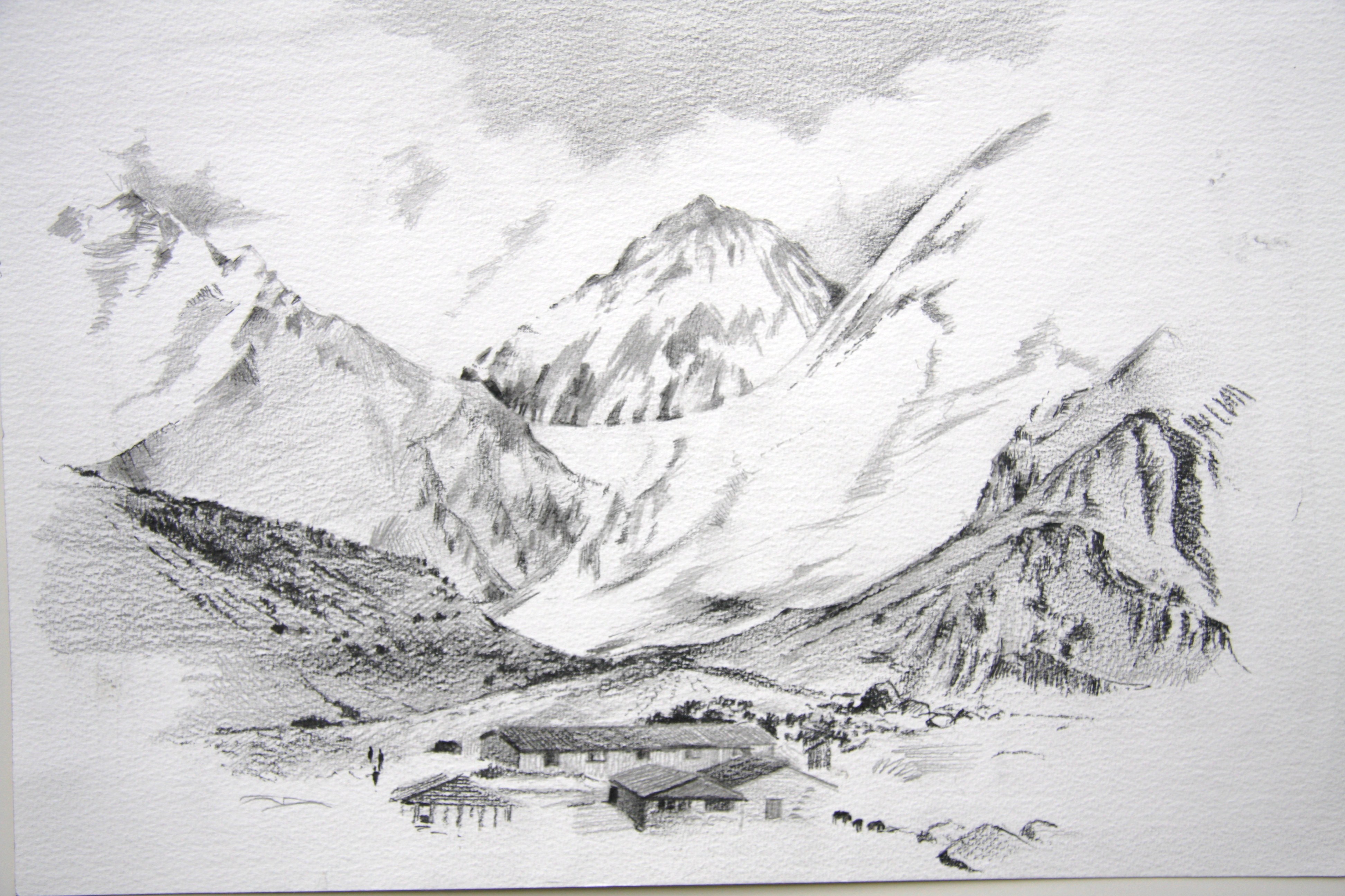 3888x2592 Glacier Drawing Mount Everest For Free Download - Everest Drawing. 