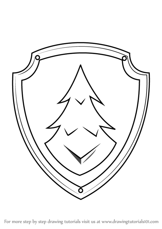 566x800 Learn How To Draw Everest Badge From Paw Patrol - Everest Drawing