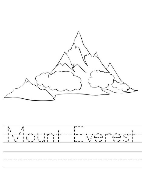 466x584 Mount Everest Coloring - Everest Drawing