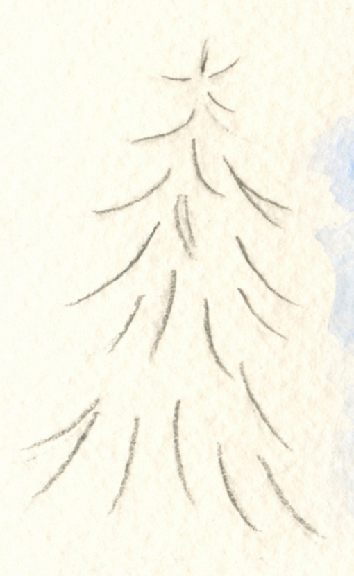 510x831 Everyday Artist How To Paint A Snow Covered Evergreen Tree - Evergreen Drawing