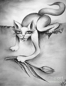 230x300 Evil Cat Drawings Fine Art America - Evil Cat Drawing