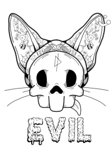 225x300 Evil Cat - Evil Cat Drawing