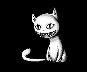 300x250 Evil Cat With Sharp, Pointy Teeth - Evil Cat Drawing