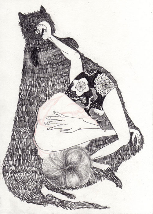 501x700 Hazel Critchley Illustration Drawings For The Evil Cat - Evil Cat Drawing