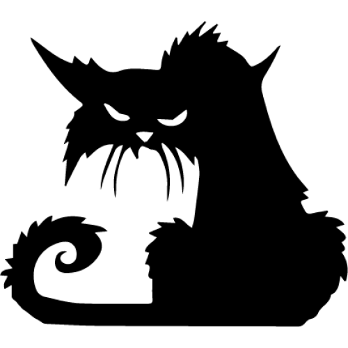 500x500 Sticker Evil Cat - Evil Cat Drawing