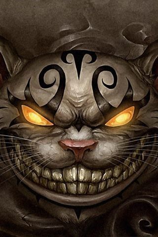 320x480 Evil Cat Stuff To Draw Alice Madness, Dark Alice In Wonderland - Evil Cat Drawing