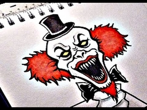 480x360 How To Draw An Evil Clown Viii - Evil Clown Drawings