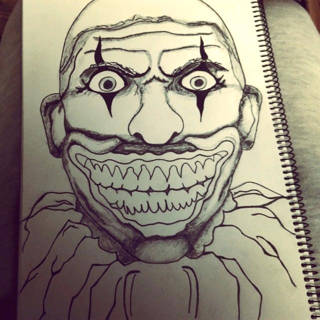 640x640 Huge Collection Of 'scary Clown Drawing' Download More Than - Evil Clown Drawings