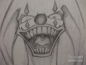 300x225 Scary Clown Drawings Fine Art America - Evil Clown Drawings