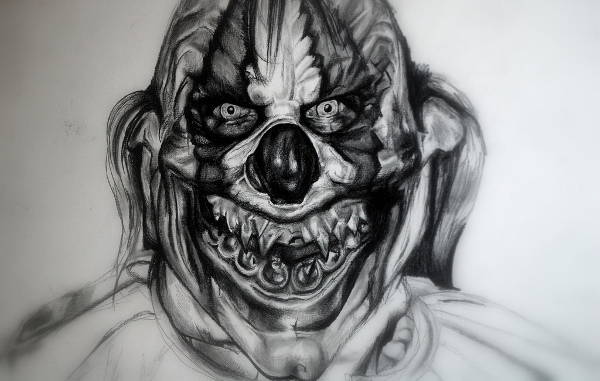 600x381 Creepy Drawings, Art Ideas Free Premium Templates - Evil Clown Drawings