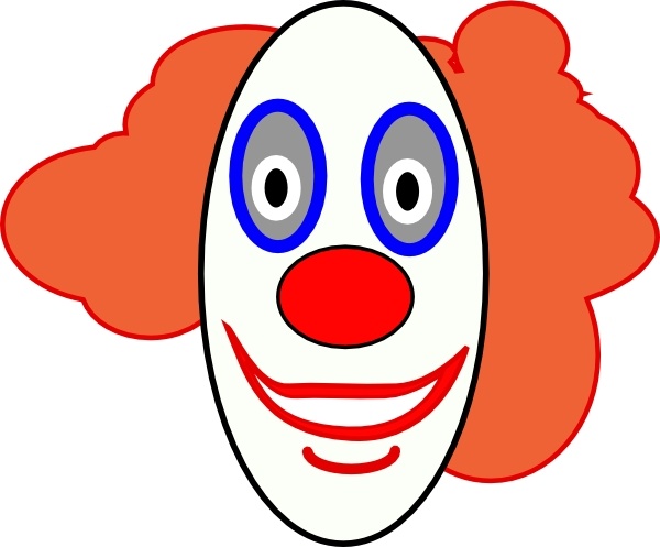600x497 Creepy Clown Face Clip Art Free Vector In Open Office Drawing - Evil Clown Face Drawings