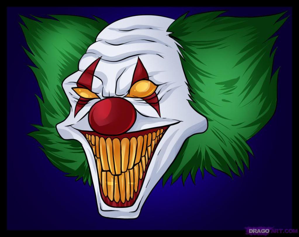 1023x812 Drawings Of Clowns - Evil Clown Face Drawings