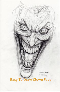 236x363 Easy To Draw Clown Face Jokers Desks And Drawings - Evil Clown Face Drawings