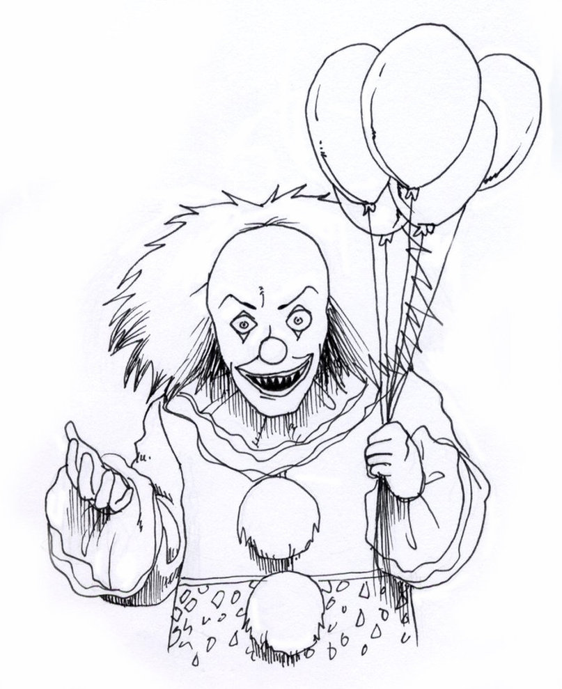 807x989 Evil Clown Face Drawing - Evil Clown Face Drawings