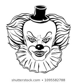 260x280 Face Scary Clown Hat Evil On Drawing Faces - Evil Clown Face Drawings