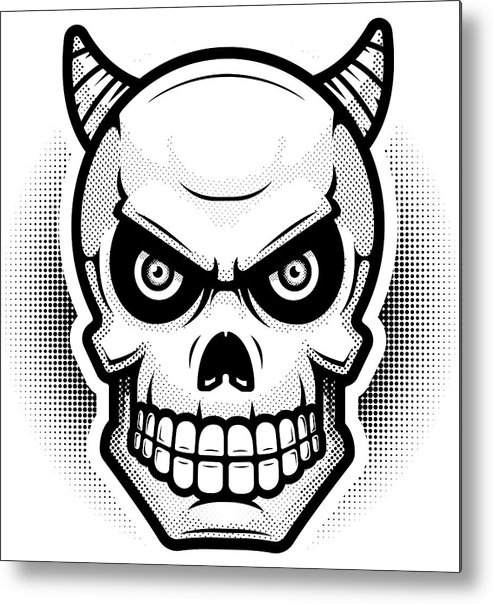 493x604 Evil Demon Skull Illustration Metal Print - Evil Demon Drawings